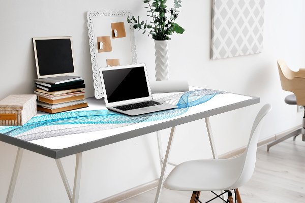 Full desk protector Blue-gray stripes