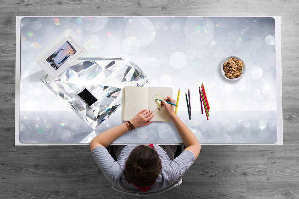 Large desk mat for children Diamond