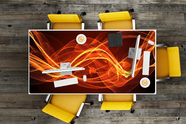 Full desk protector red flame