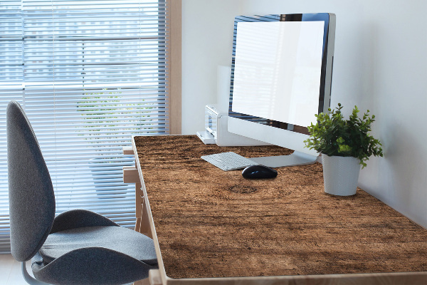 Large desk pad PVC protector Old wood