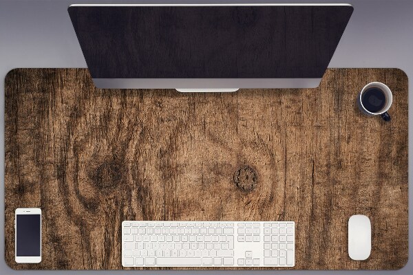 Large desk pad PVC protector Old wood