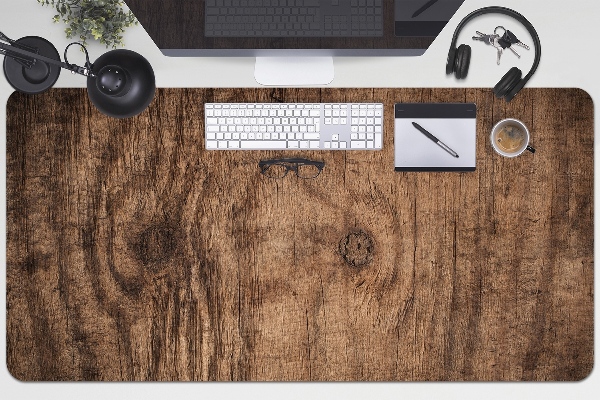 Large desk pad PVC protector Old wood