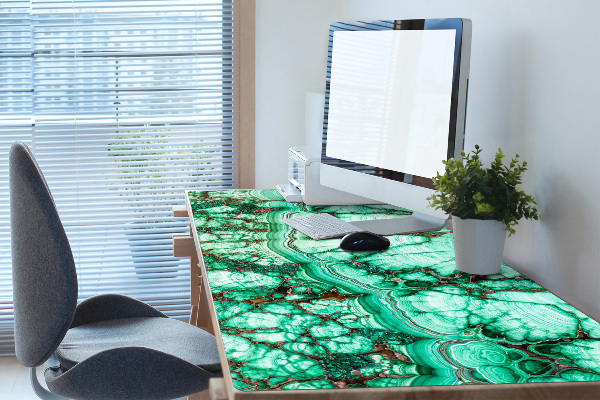 Large desk mat table protector Marble turquoise