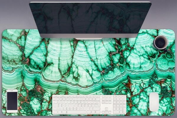 Large desk mat table protector Marble turquoise