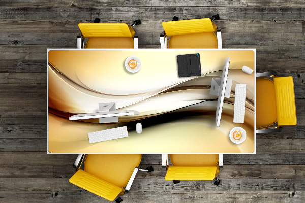 Full desk mat abstraction beige