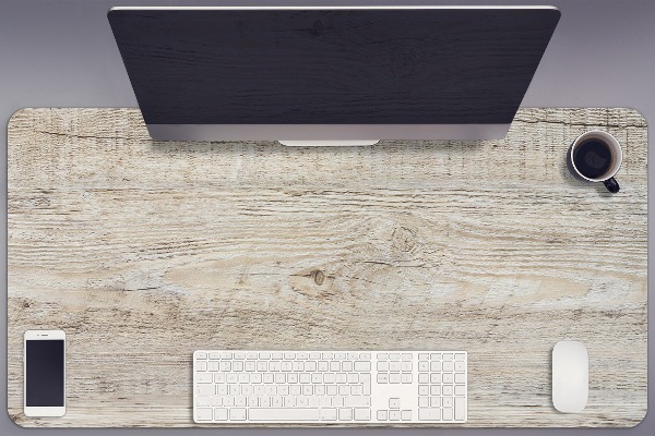 Large desk pad PVC protector Old wood