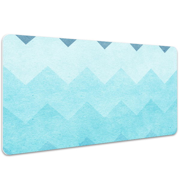 Desk mat blue zigzags