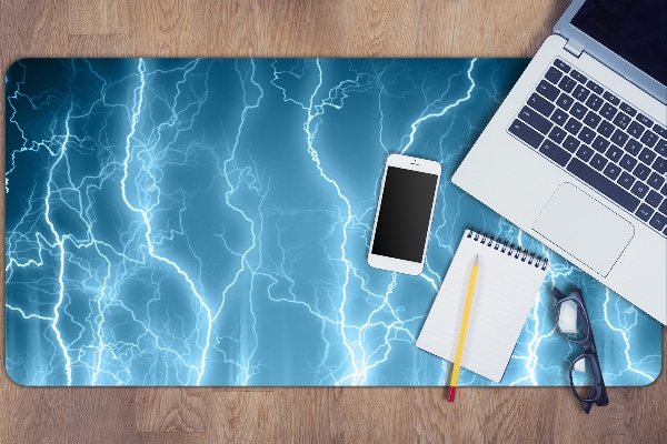 Desk mat blue lightning