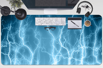 Desk mat blue lightning