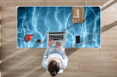Desk mat blue lightning