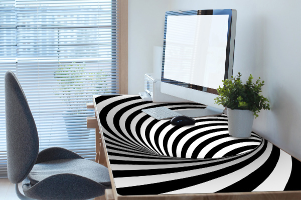 Full desk protector Black and white whirl