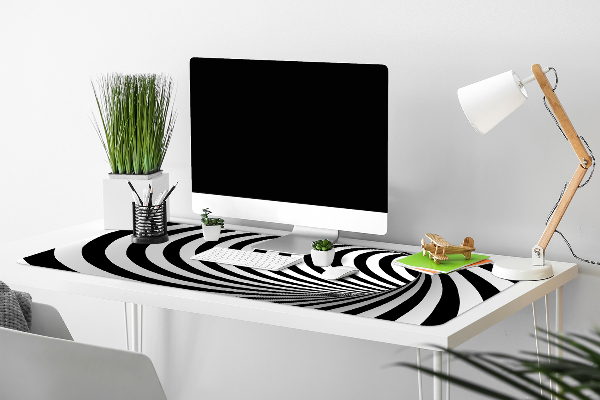 Full desk protector Black and white whirl
