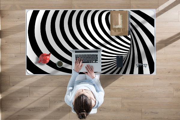 Full desk protector Black and white whirl
