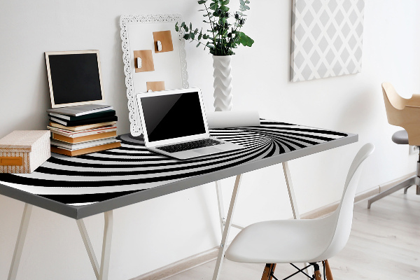Full desk protector Black and white whirl