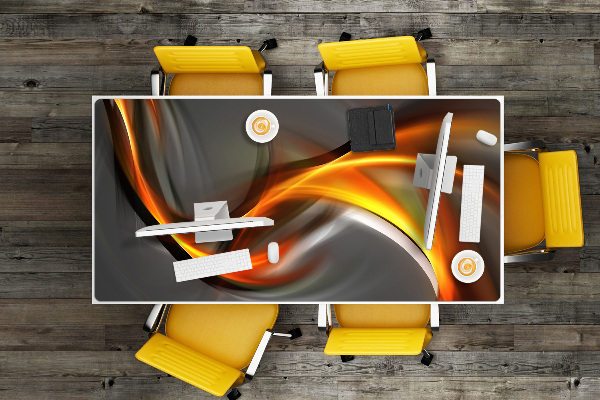 Full desk protector Abstraction orange