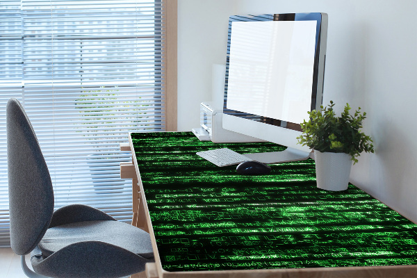Large desk mat table protector green signs