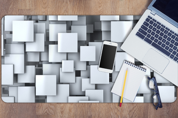 Large desk pad PVC protector gray blocks