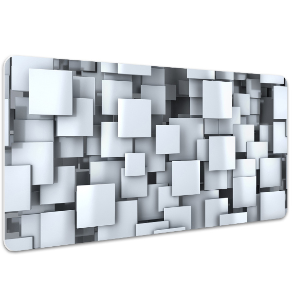 Large desk pad PVC protector gray blocks