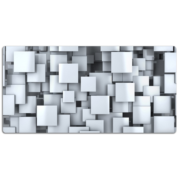 Large desk pad PVC protector gray blocks