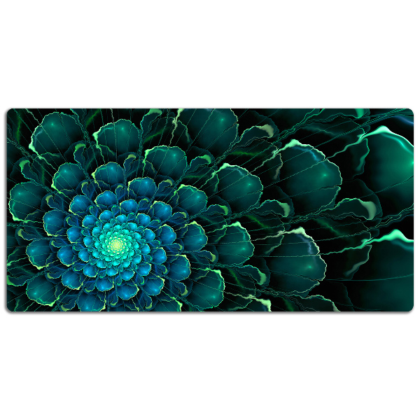 Large desk mat table protector green flower