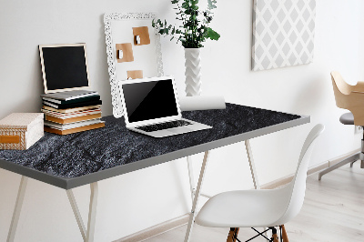 Large desk mat table protector black marble