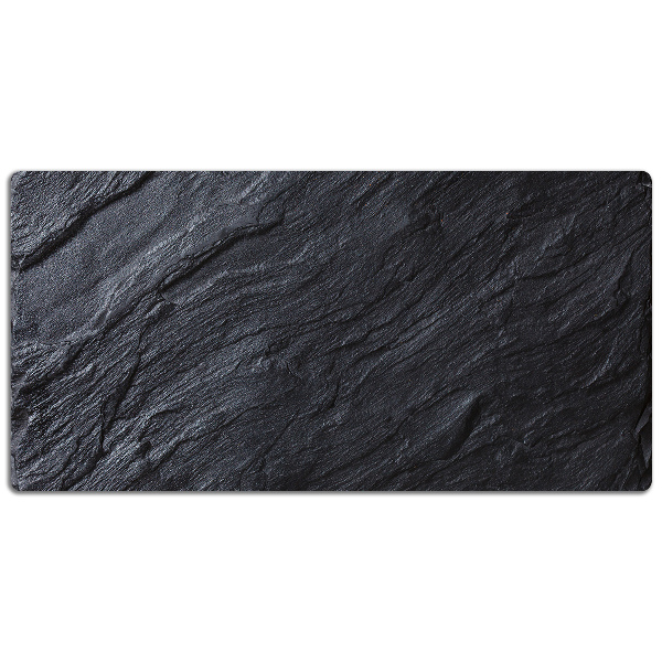 Large desk mat table protector black marble