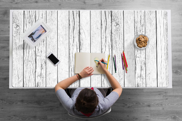 Large desk mat for children boards white