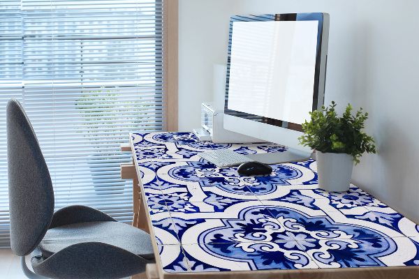Desk mat blue tiles