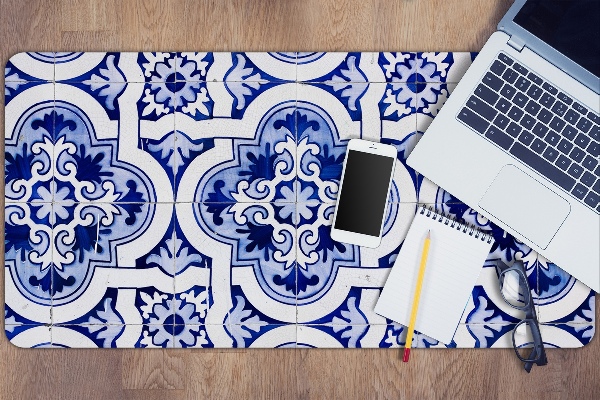 Desk mat blue tiles