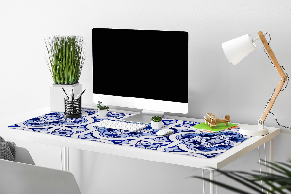 Desk mat blue tiles