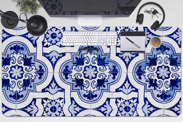 Desk mat blue tiles