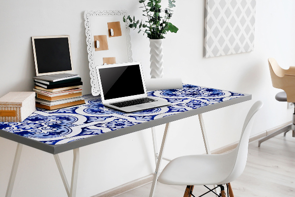 Desk mat blue tiles