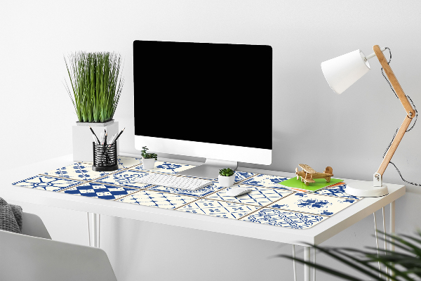 Desk mat tiles blue