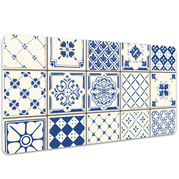 Desk mat tiles blue