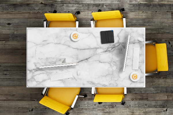 Large desk pad PVC protector Marble gray