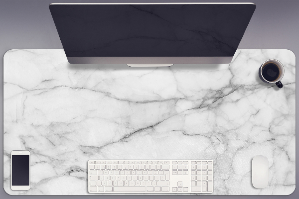 Large desk pad PVC protector Marble gray