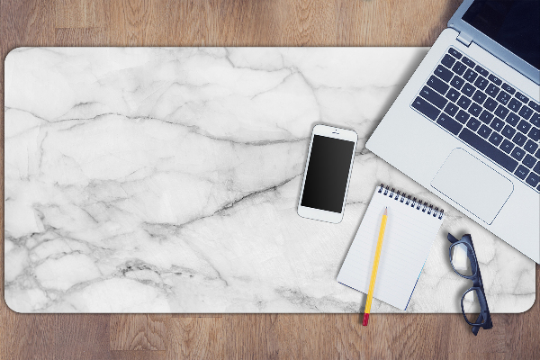 Large desk pad PVC protector Marble gray