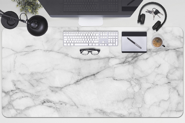 Large desk pad PVC protector Marble gray