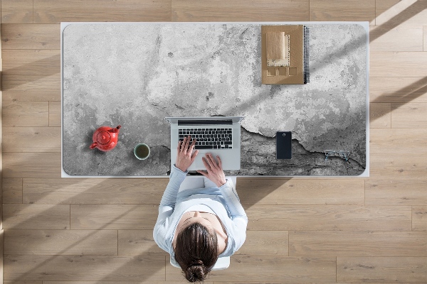 Large desk mat for children old stone wall