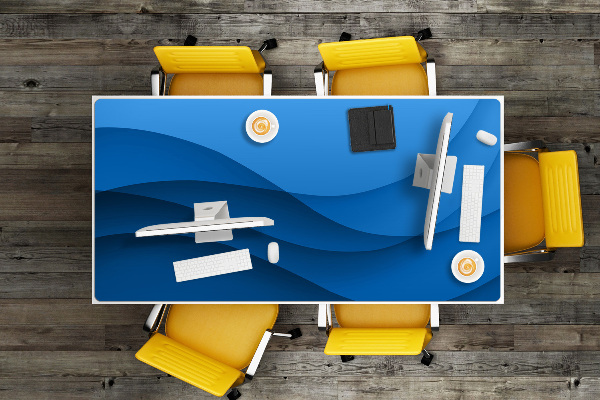 Full desk pad transition blue