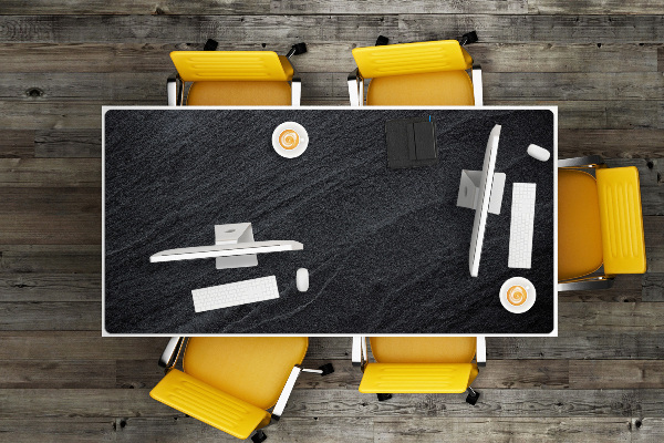 Large desk mat table protector black sand