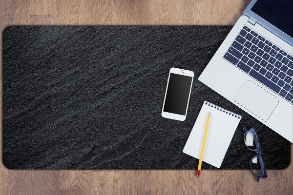 Large desk mat table protector black sand