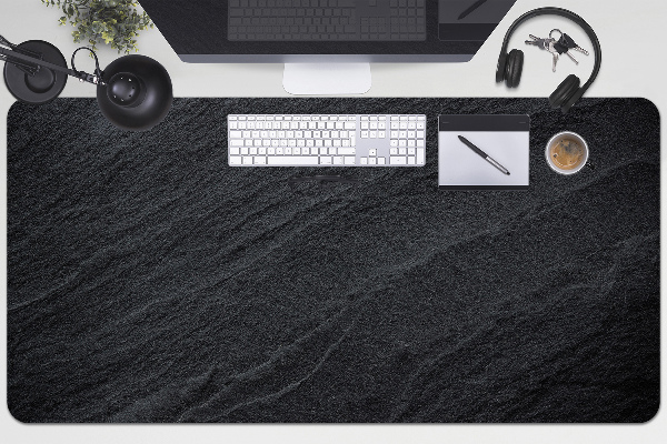 Large desk mat table protector black sand