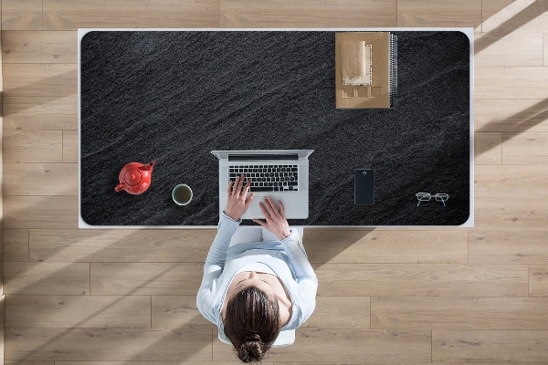 Large desk mat table protector black sand