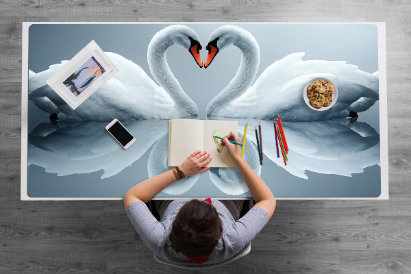 Large desk mat for children Swans