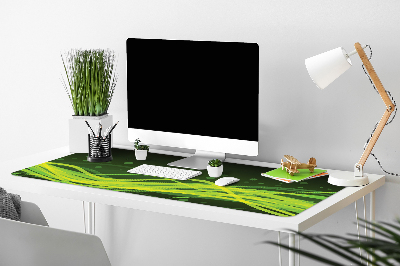 Large desk mat table protector green stripes