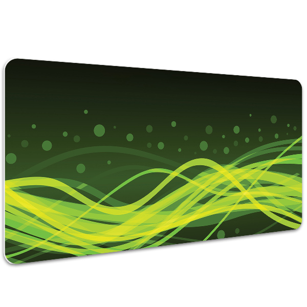 Large desk mat table protector green stripes