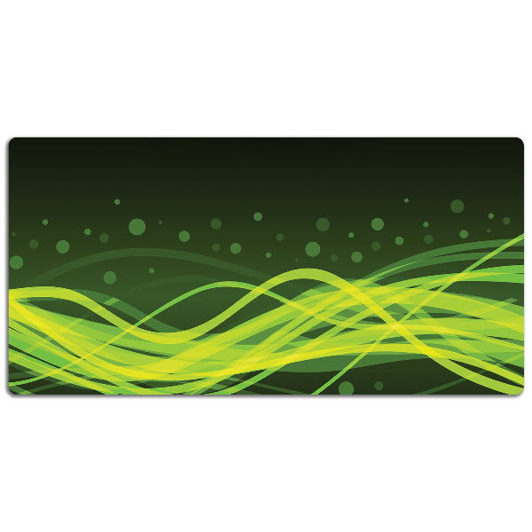 Large desk mat table protector green stripes