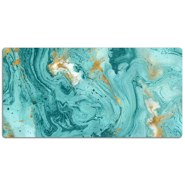 Full desk protector Marble turquoise