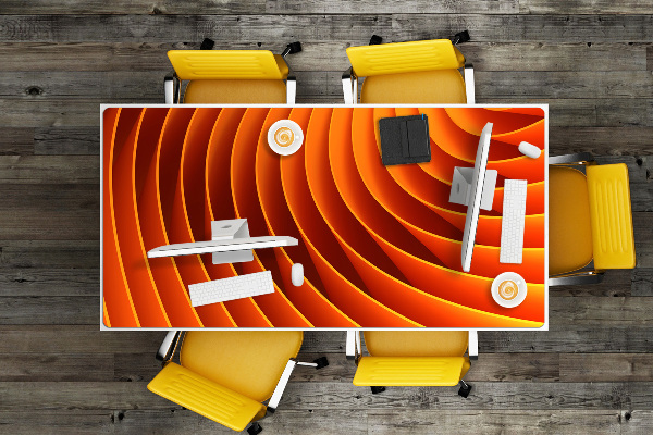 Full desk pad orange waves